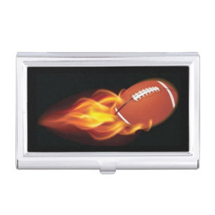 Flaming Football Business Card Case
