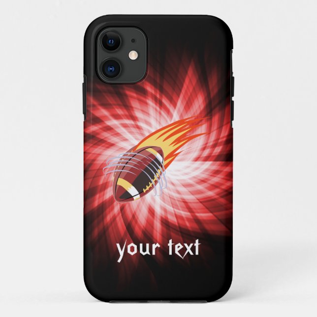 Flaming Football; Red Case-Mate iPhone Case (Back)