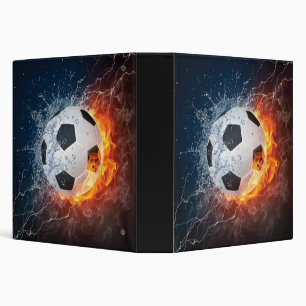 Flaming Football/Soccer Ball Throw Pillow 3 Ring Binder