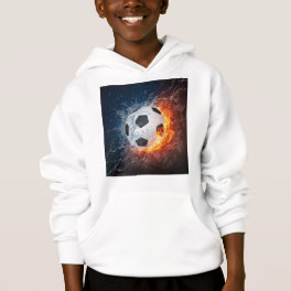 Flaming Football/Soccer Ball Throw Pillow Hoodie