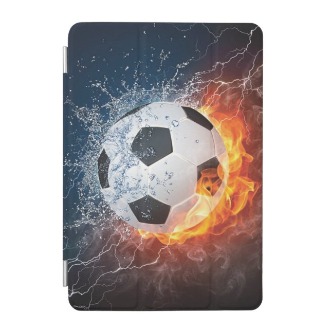 Flaming Football/Soccer Ball Throw Pillow iPad Mini Cover (Front)