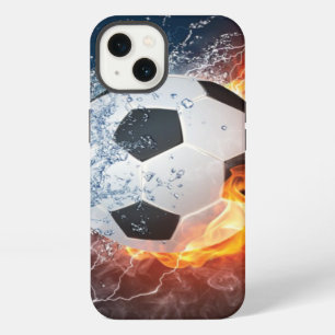 Flaming Football/Soccer Ball Throw Pillow iPhone 13 Case