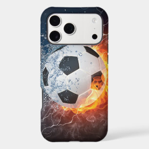 Flaming Football/Soccer Ball Throw Pillow iPhone 17 Pro Max Case