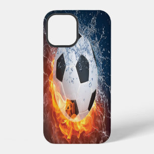 Flaming Football/Soccer Ball Throw Pillow iPhone 12 Case