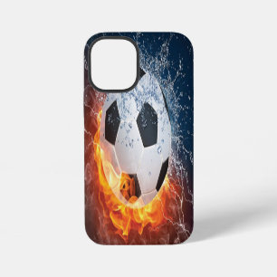 Flaming Football/Soccer Ball Throw Pillow iPhone 12 Mini Case