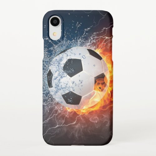 Flaming FootballSoccer Ball Throw Pillow iPhone XR Case