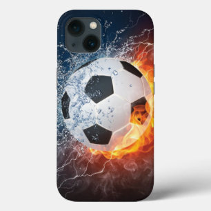 Flaming Football/Soccer Ball Throw Pillow iPhone 13 Case