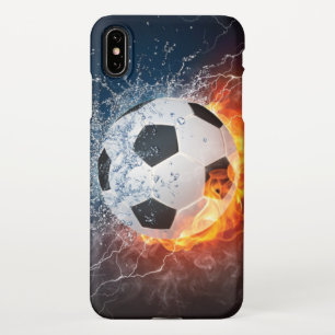 Flaming Football/Soccer Ball Throw Pillow iPhone XS Max Case
