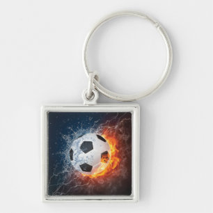 Flaming Football/Soccer Ball Throw Pillow Keychain