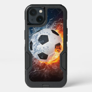 Flaming Football/Soccer Ball Throw Pillow iPhone 13 Case