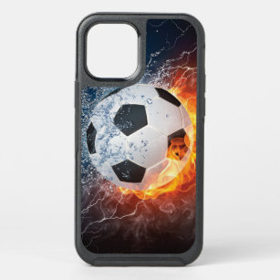 Flaming Football/Soccer Ball Throw Pillow OtterBox Symmetry iPhone 12 Case