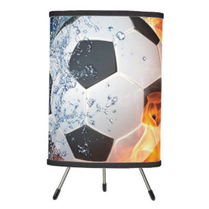 Flaming Football/Soccer Ball Throw Pillow Tripod Lamp
