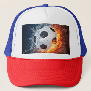 Flaming Football/Soccer Ball Throw Pillow Trucker Hat