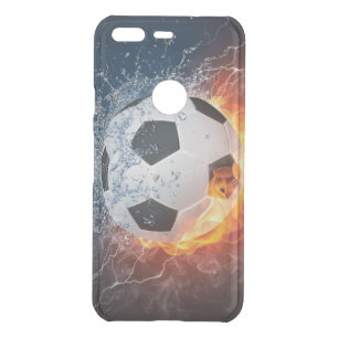 Flaming Football/Soccer Ball Throw Pillow Uncommon Google Pixel Case