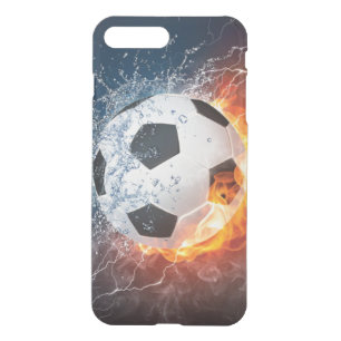 Flaming Football/Soccer Ball Throw Pillow iPhone 8 Plus/7 Plus Case