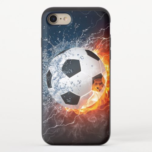 Flaming FootballSoccer Ball Throw Pillow iPhone 87 Slider Case