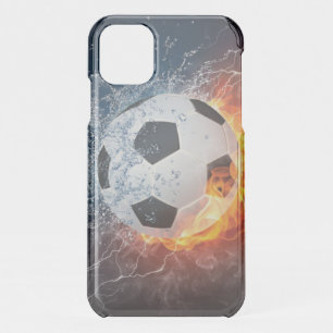 Flaming Football/Soccer Ball Throw Pillow iPhone 11 Case