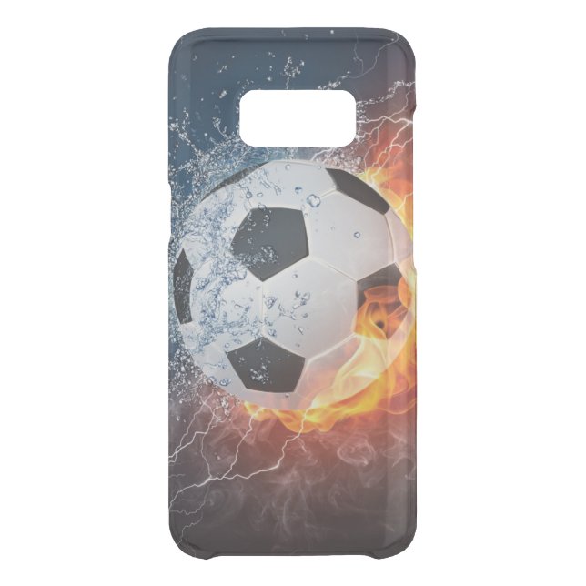Flaming Football/Soccer Ball Throw Pillow Uncommon Samsung Galaxy Case (Back)