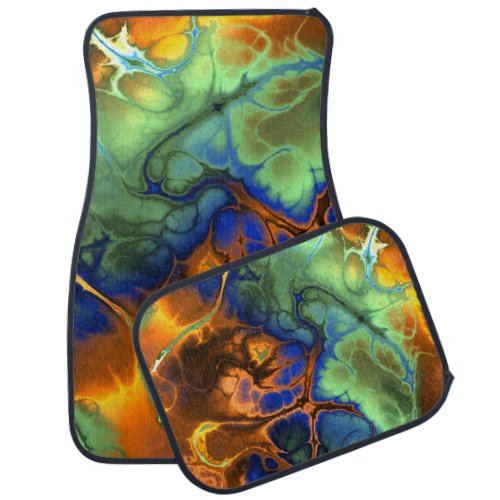 Flaming Fractals Abstract Car Mat