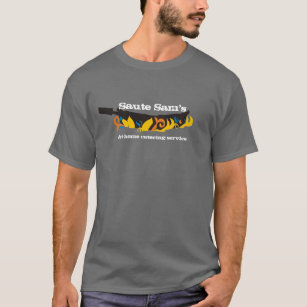 Flaming  frying pan skillet chef catering t-shirt