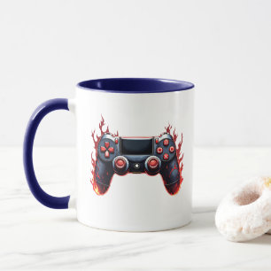 Flaming Game Controller for Console Gamers Mug