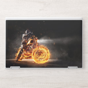Flaming Ghost Rider Motorcycle Custom Cruiser Low HP Laptop Skin