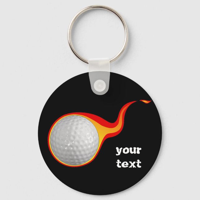 flaming golf ball keychain (Front)