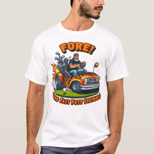 Flaming Golf Ball Tee-Off Golfing with Style T-Shirt