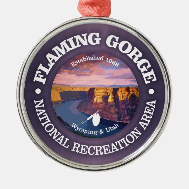 Flaming Gorge NRA (rd) Metal Ornament (Front)