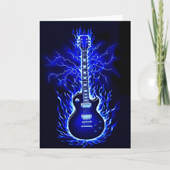 Flaming Guitar Card (Front)