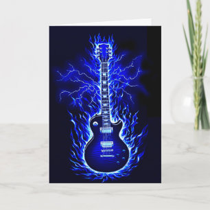 Flaming Guitar Card