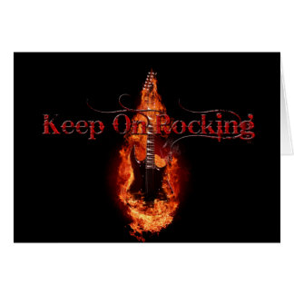 Flaming Guitar Cards