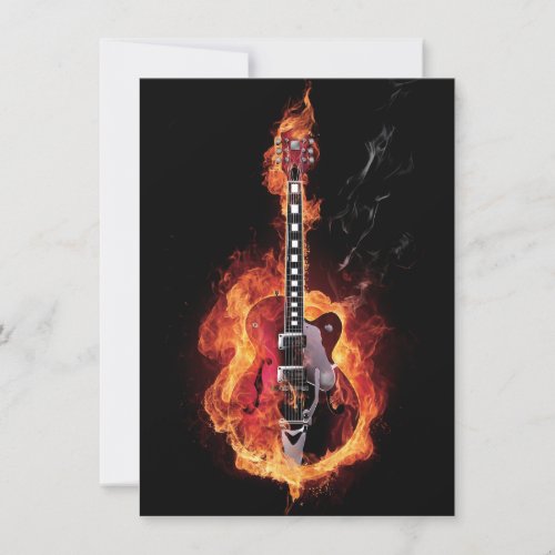 Flaming Guitar Invitation