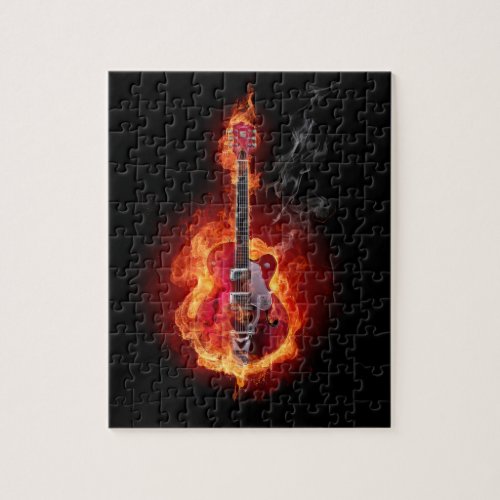 Flaming Guitar Jigsaw Puzzle