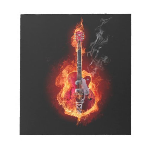 Flaming Guitar Notepad