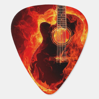 Flaming guitar pick
