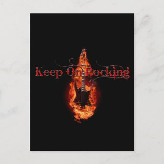 Flaming Guitar Postcard