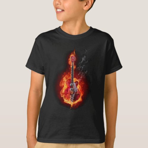 Flaming Guitar T_Shirt