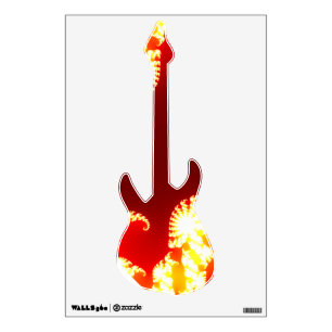 Flaming guitar wall sticker