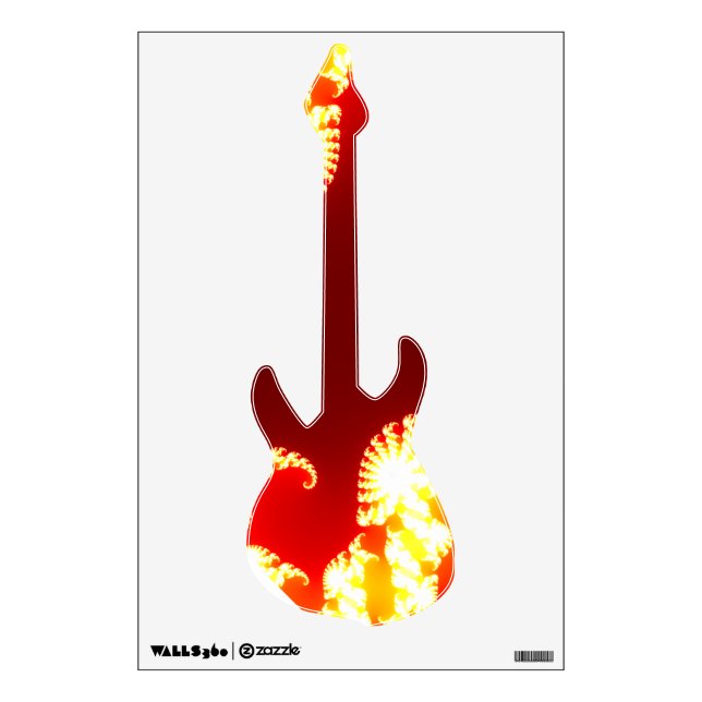 Flaming guitar wall sticker (Front)