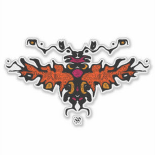 Flaming harpy colorful cool sketch sticker