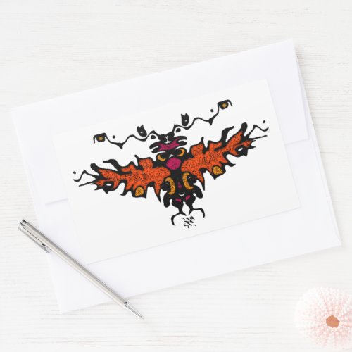 Flaming harpy colorful cool sketch v1 rectangular sticker