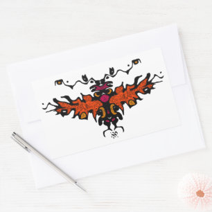 Flaming harpy colorful cool sketch v1 rectangular sticker