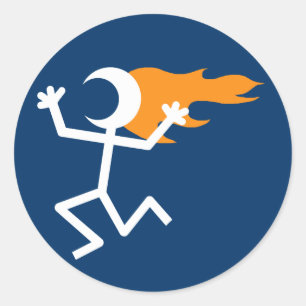 Flaming Head Classic Round Sticker