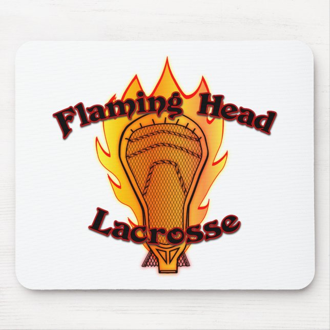 Flaming Head Lacrosse Mouse Pad (Front)