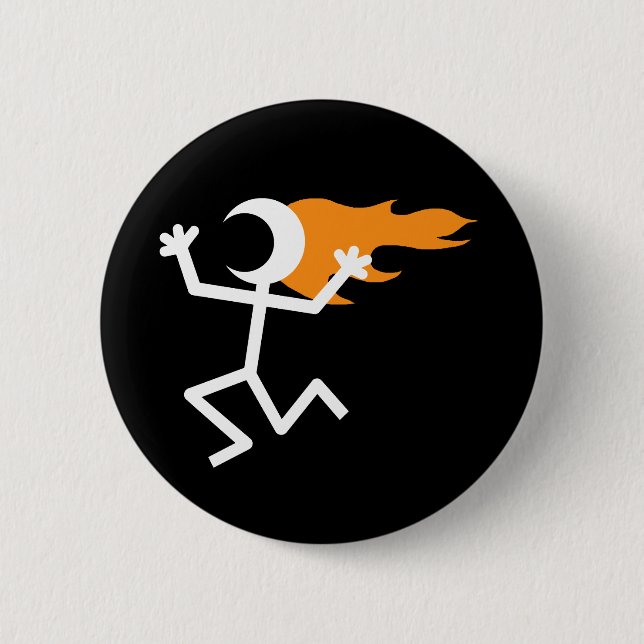 Flaming Head Pinback Button (Front)