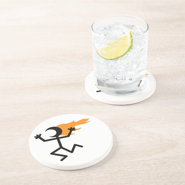 Flaming Head Sandstone Coaster (Side)