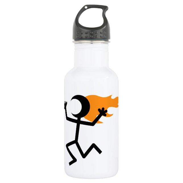 Flaming Head Stainless Steel Water Bottle (Front)