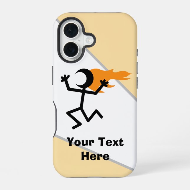 Flaming Head Stickman Iphone Case (Back)