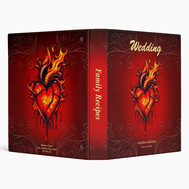 Flaming heart 3 ring binder (Background)